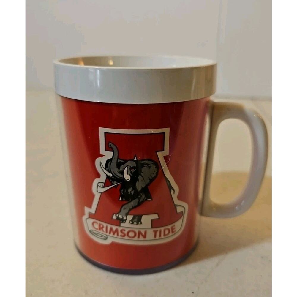 Vintage Thermo Serv Alabama Crimson Tide Sports Mug Made In USA